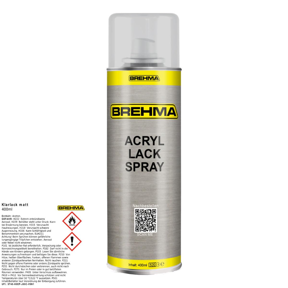 24x Klarlack matt Lackspray Sprühlack 400ml inkl. Griff