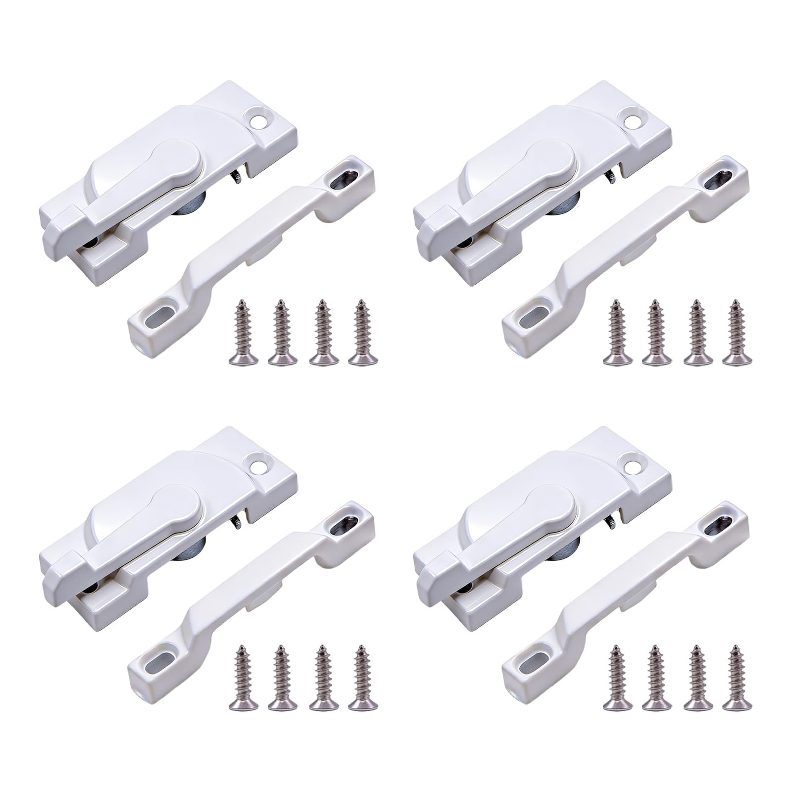 Cerraduras deslizantes RUIAN para ventanas (paquete de 4 unidades, color blanco)