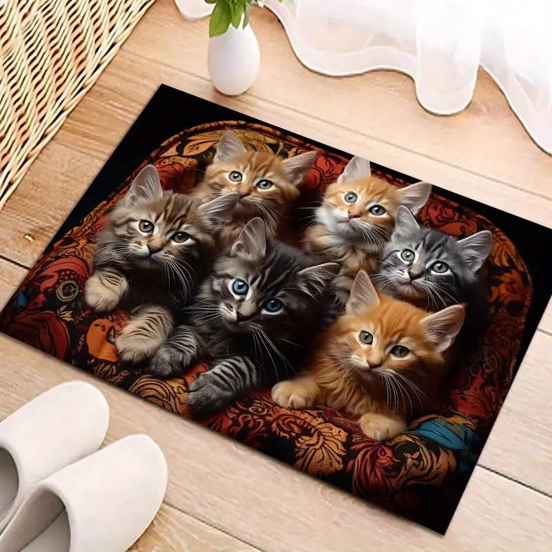 Tapis chat de dessin animé sol chaud et déco chambre fille - 2