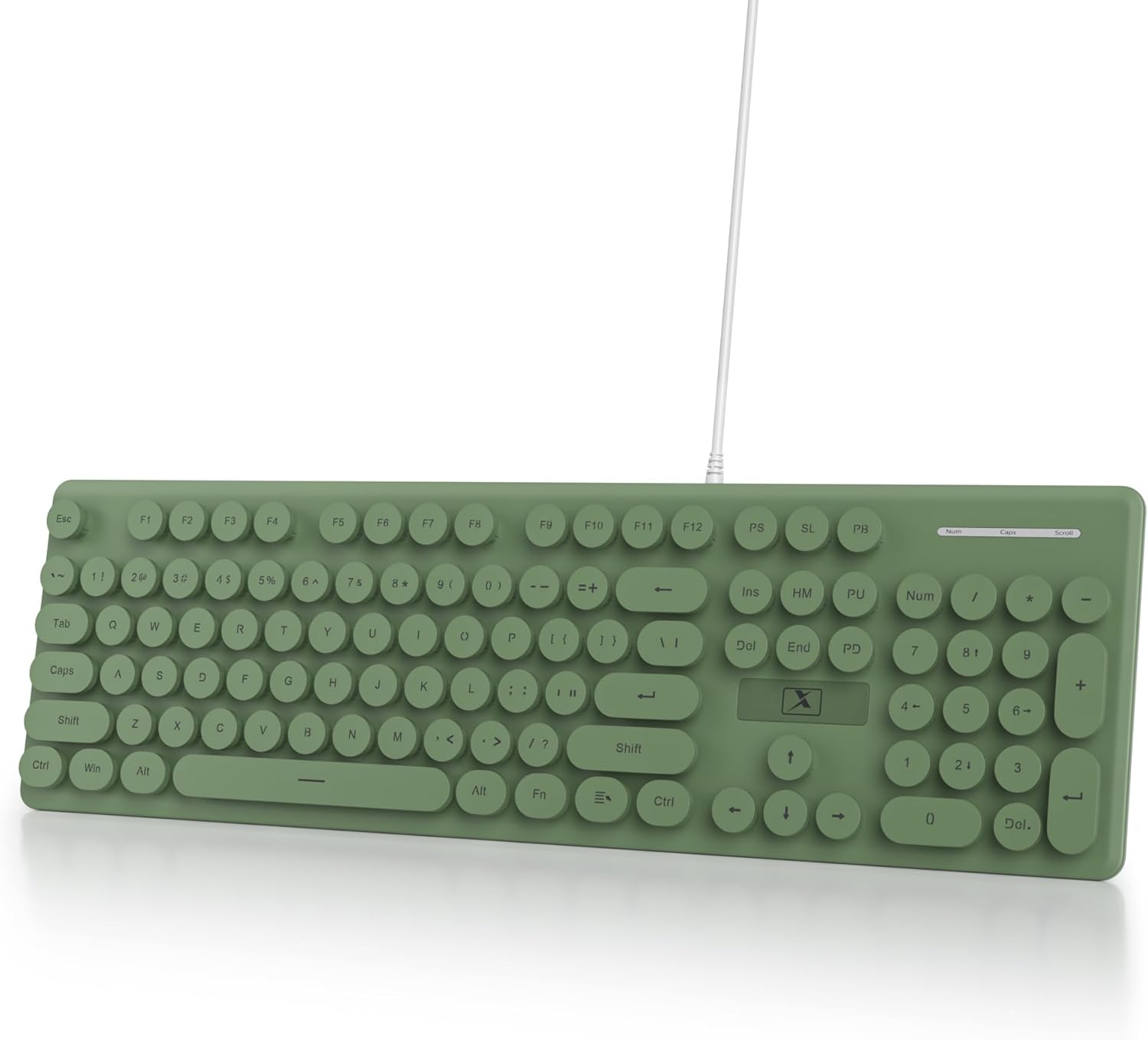 Wired Retro Computer Keyboard, Quiet Typewriter Keyboard, Purple Cute Keyboards Light up with Round Keycaps, LED Backlit,104-key for PC, Laptop(Purple)
