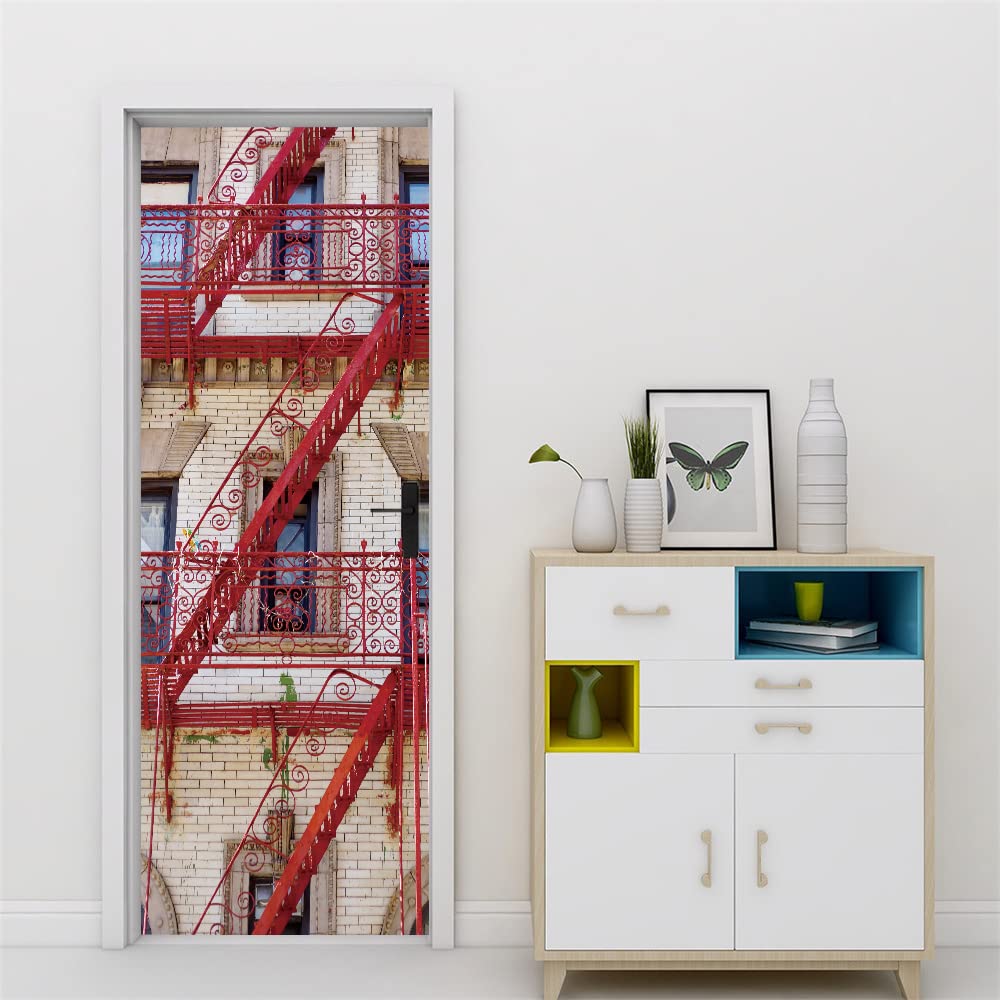 Vinyle affiche de porte haut de gamme 3D design escalier contemporain