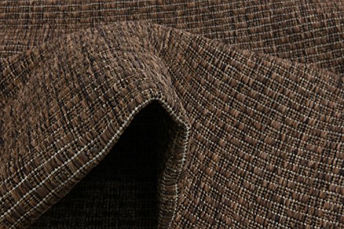 Unique Loom Collection Casual Transitional Solid Heathered Indoor/Outdoor Flatweave Area Rug, Runner 2' 0" X 6' 0", Light Brown/Brown #TOP6