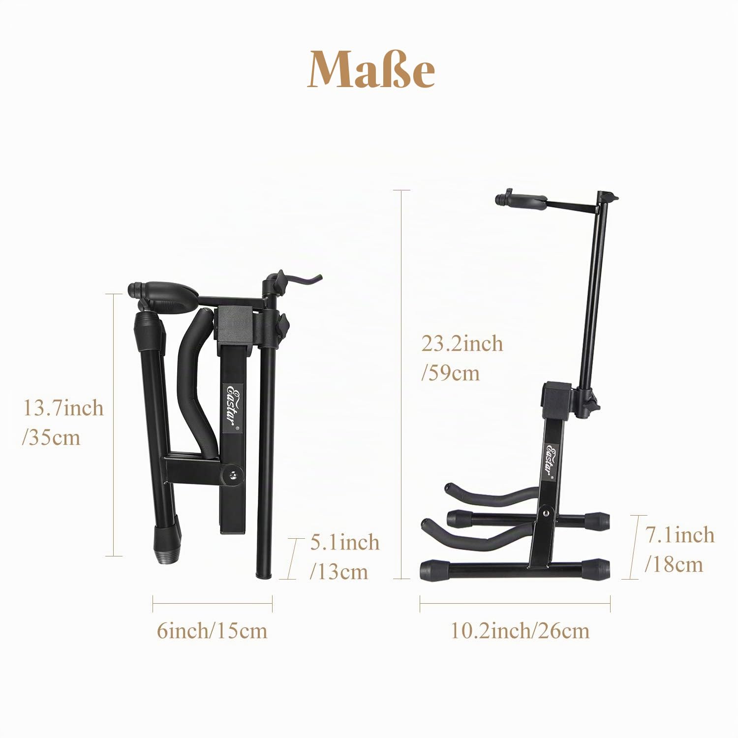 Eastar Geigenständer, Instrumentenständer, faltbar klappbares Stativ Metallständer für Violine/Viola/Ukulele/Gitarre/Mandoline