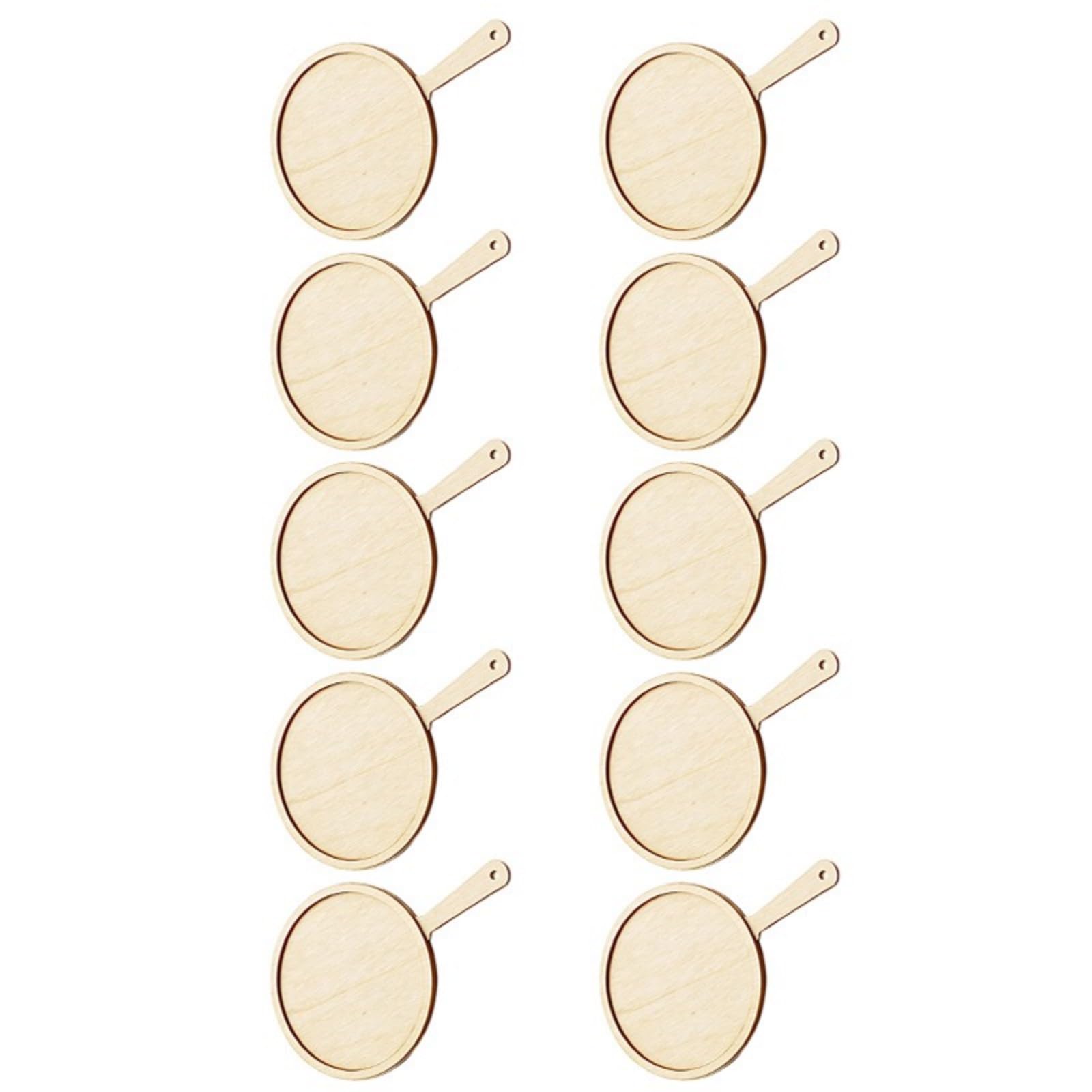 Xinsheinelry 10Pcs Wooden Ancient Handle Fan Unfinished Wooden Fan Shape Cutout for Art Painting Craft and Home Decoration Empty Chinese Admirers