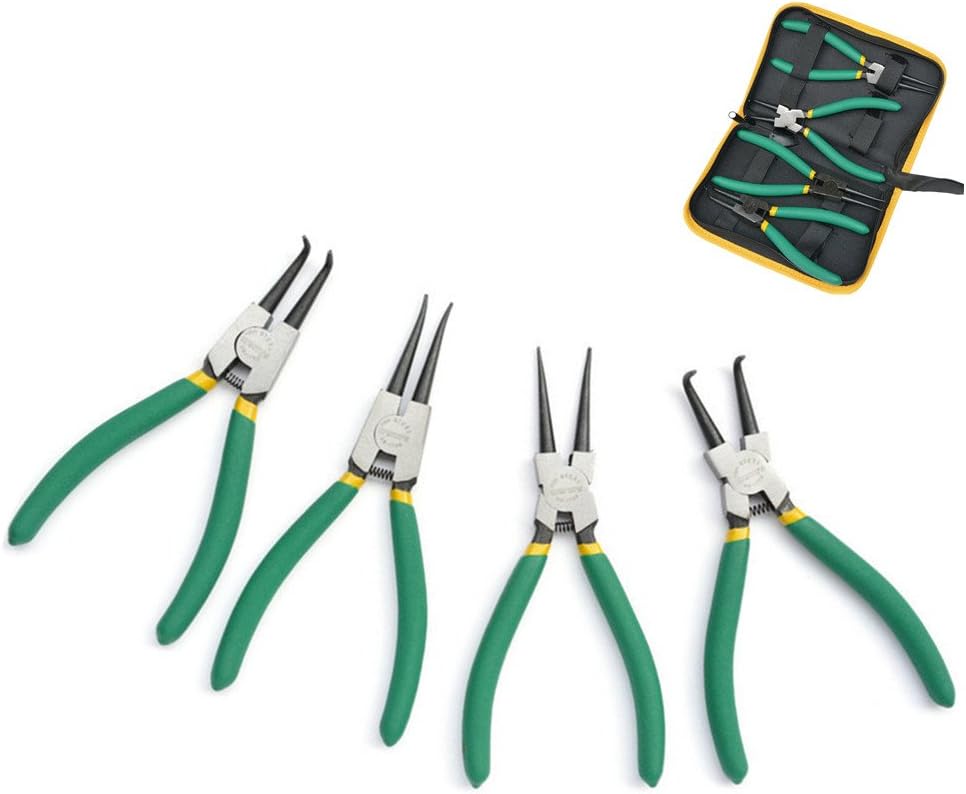Retaining Ring Pliers KangTeer 7 inch 4pcs Professional Snap Ring Pliers Internal External Ring Remover Retaining Circlip Pliers