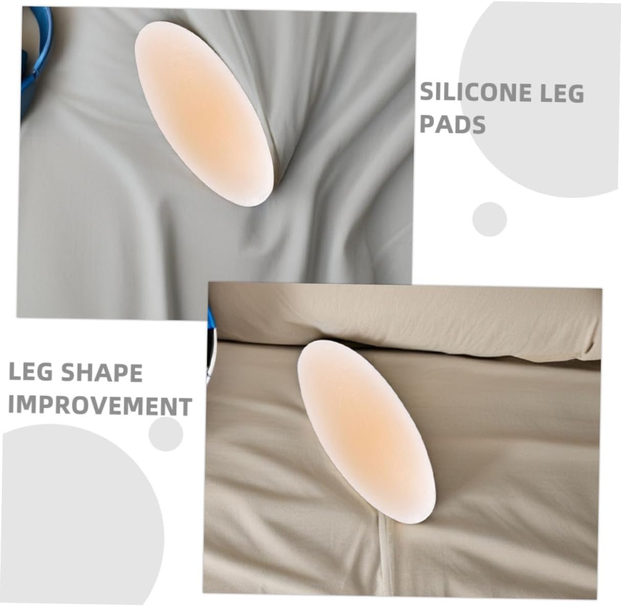 2 Pairs Self-Adhesive Silicone Calf Pads for Crooked Legs, Skin Color Soft Leg Shape Corrector Patches, Anti-Chafing Thigh and Calf Protection for Men and Women