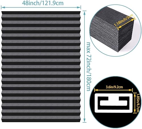 Miniatura 10 de Seeye. - Persiana enrollable a rayas para ventana, para el día y la noche, fácil de instalar.