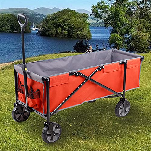 Carrito de jardín de cuatro ruedas plegable, portátil para compras, camping y exterior miniatura 4