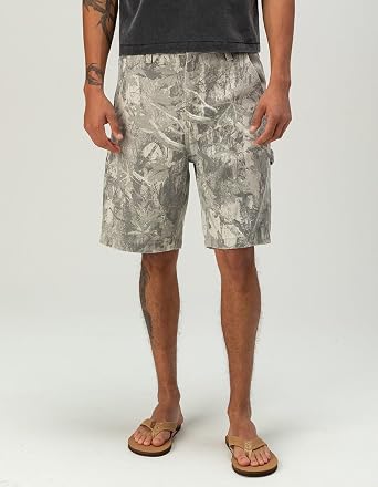 RSQ Mens Loose Embroidered Twill Utility Shorts