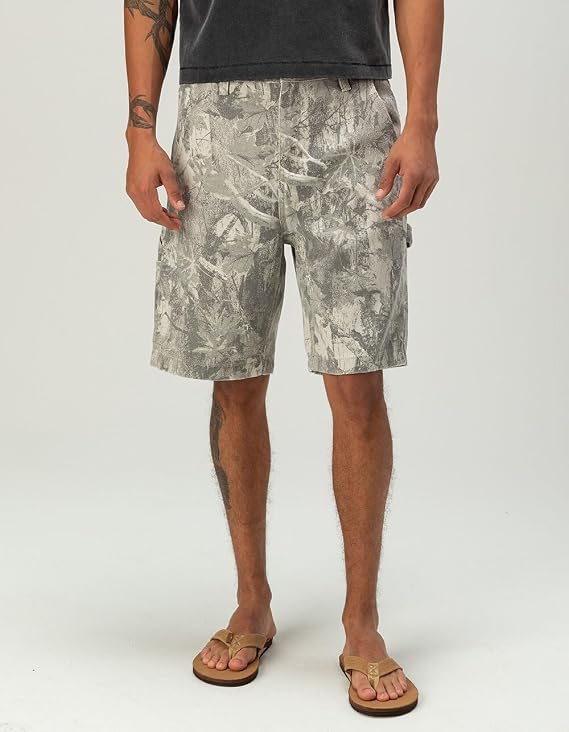 RSQ Mens Loose Embroidered Twill Utility Shorts