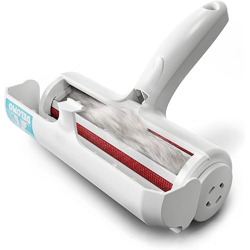 DELOMO Pet Hair Remover - Lint Roller for Pet Hair - Cat and Dog Hair Remover for Couch, Furniture, Carpet, Car Seat, Reusable Pet Hair Roller W/Self-Cleaning Base - Upgraded Animal Fur Removal Tool