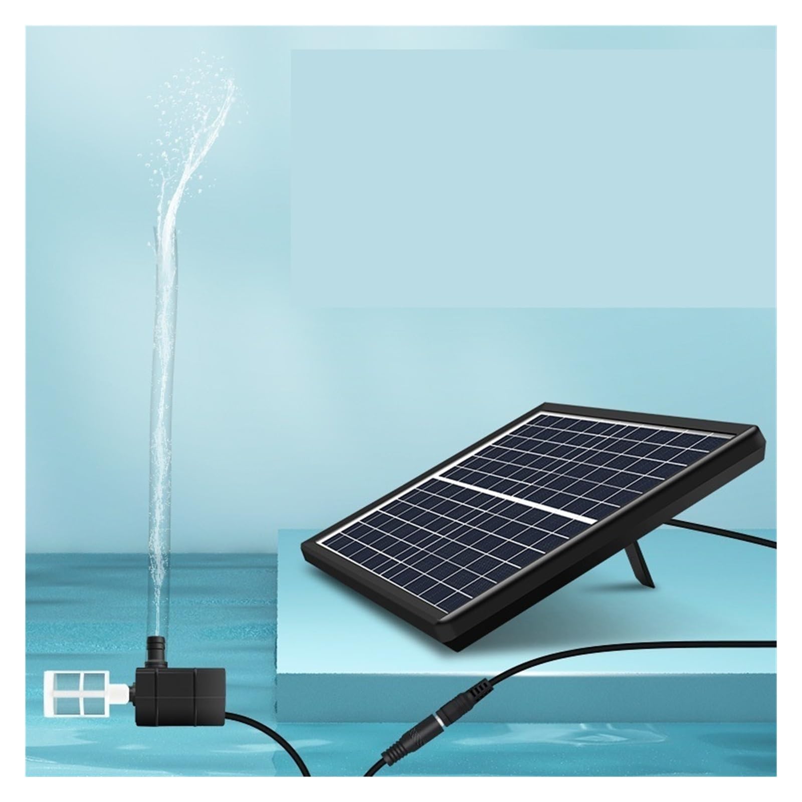 Aquarium Solar Water Pump 12V Hydroponics Filter Aeration Fish Tank Rockery Water Pumping Submersible Pump Pond Fountain Outdoor Garden Small Pond(6v3w set)