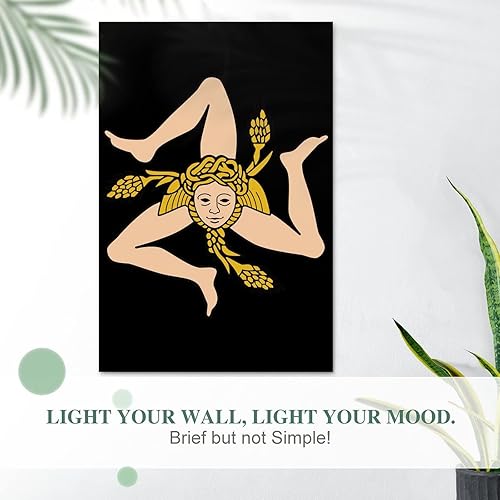 Miniatura 4 de Bandera siciliana autoadhesiva para colgar cuadros, póster, pared, obras de arte para decoración de apartamentos