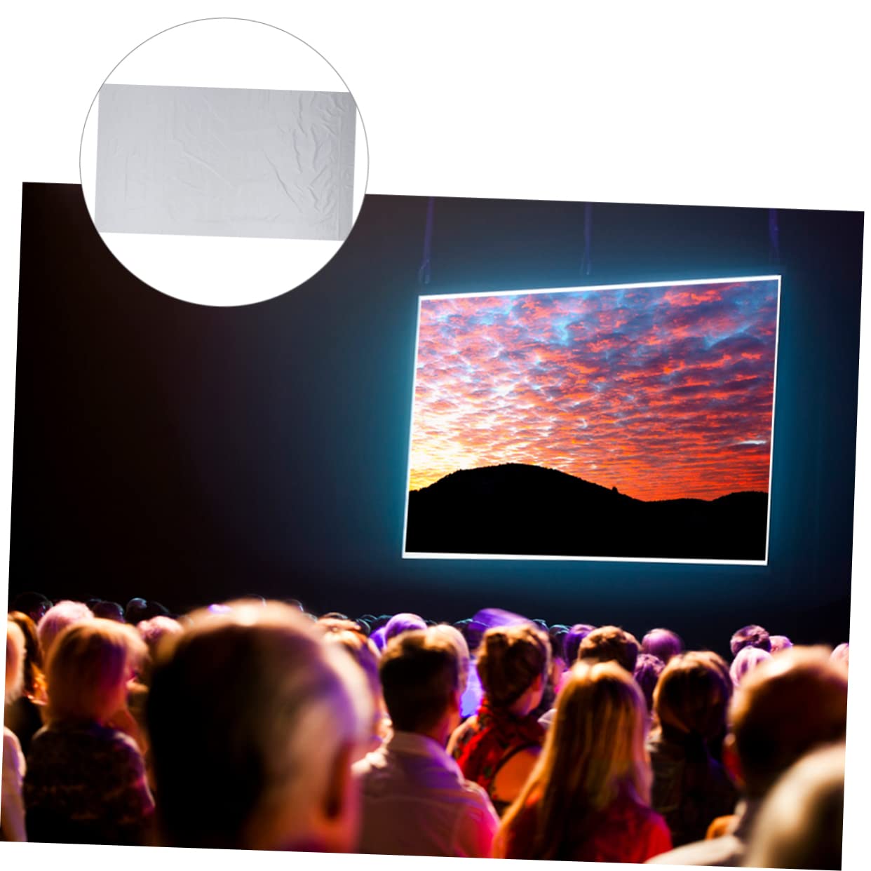 Telo per Videoproiettore Portatile con Cinghia da Muro, Schermo Hd Antirughe in Poliestere con Finitura Lucida per Home Theater, Ufficio e Aula
