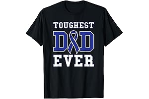 Colon Cancer Awareness Ribbon T-Shirt for the Toughest Dad Ever