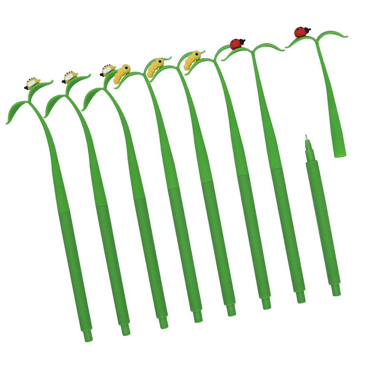 SIPLIV 8Pcs Creative Simulation Animal Gel Ink Pen Bendable Silicone Ballpoint Pen Liquid Black 0.5mm Gel Ink Rollerball Pen, Office Stationery