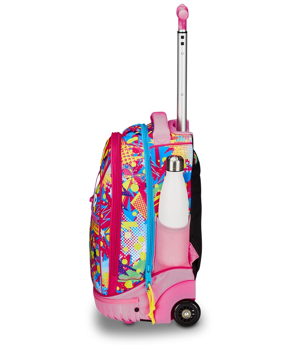 Mitama Trolley Run Scuola Butterfly,Doppio Scomparto, Rosa, Scuola Elementare e Tempo Libero, Bambina Ragazza