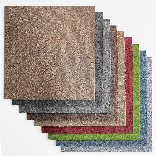 Karat Carpet Tiles, Moscow 50 X 50 Cm, Free Laying, Bitumen Back (24 Tiles, 6 M²) Commercial Loop Pile Flooring For Home, Office, And Business, Anti-Static, Non-Slip - Green - 9