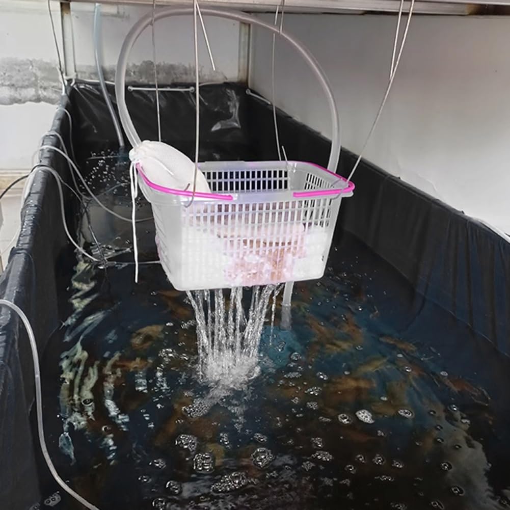 Generico Laghetto per Pesci Pieghevole in Tela Rinforzata - Grande Vasca Portatile per acquacoltura da Esterno per l'allevamento di Pesci e gamberetti, Piscina Resistente (4,98 x 3,09 x 1 Metro)
