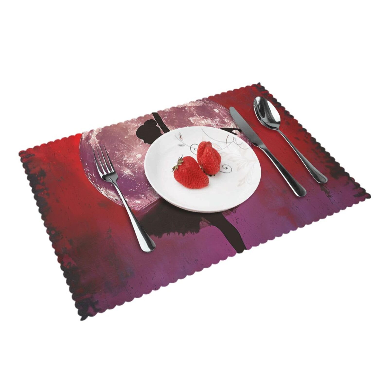 Ballerina Dance Printed Placemat Heat Resistant Place Mats Set of 4 PCS Washable Kitchen Table Mats, 12x18 Inch