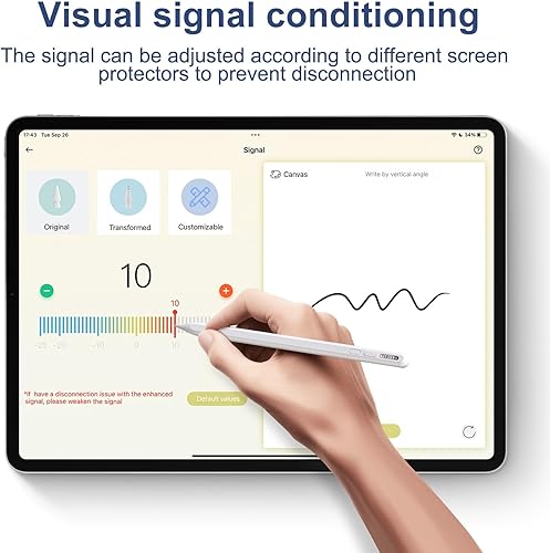 Miniatura 3 de Lápiz óptico para iPad de Apple, con puntas ajustables de señal, rechazo de palma y botón de acceso directo personalizable, lápiz para iPad,