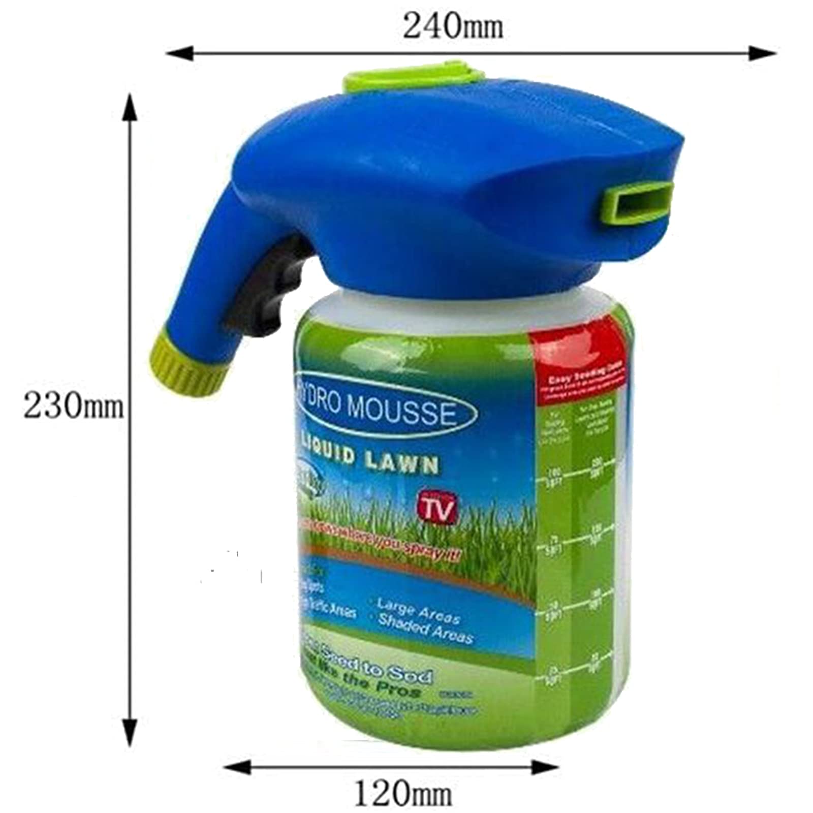YCCC Rozpryskiwacz do nasion, 5 butelek płynny system trawnikowy opryskiwacz do nasion trawnika, czajnik z rozpylaczem do nasion, mus hydro domowy system siewu płynny spray nasiona pielęgnacja trawnika