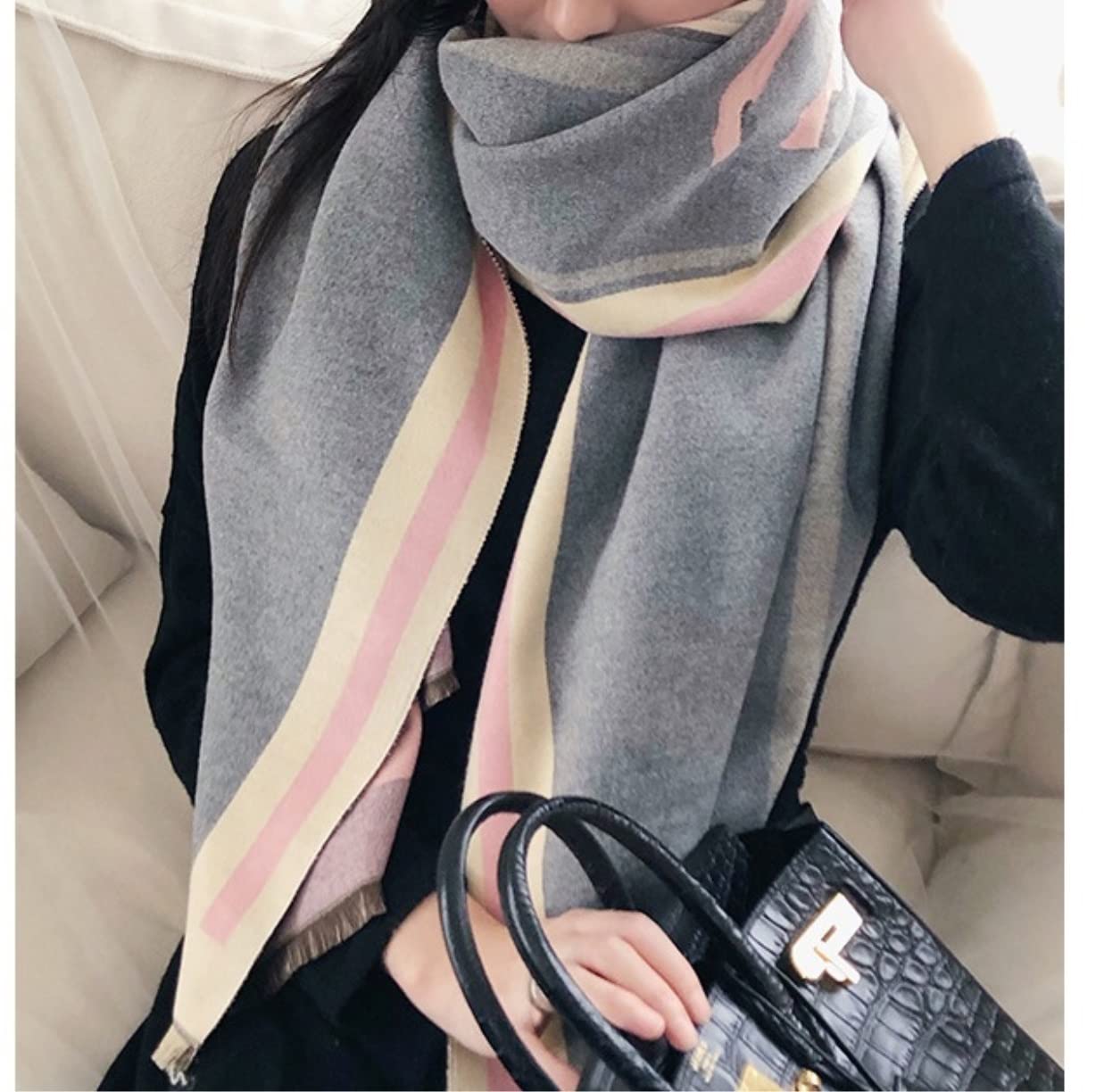 Bufanda Chal Fular Bufanda De Invierno Mujer Moda Caballo Estampado Chales Y Abrigos Grueso Cálido Estolas Bufandas (Color : C, Size : 190 * 65cm)