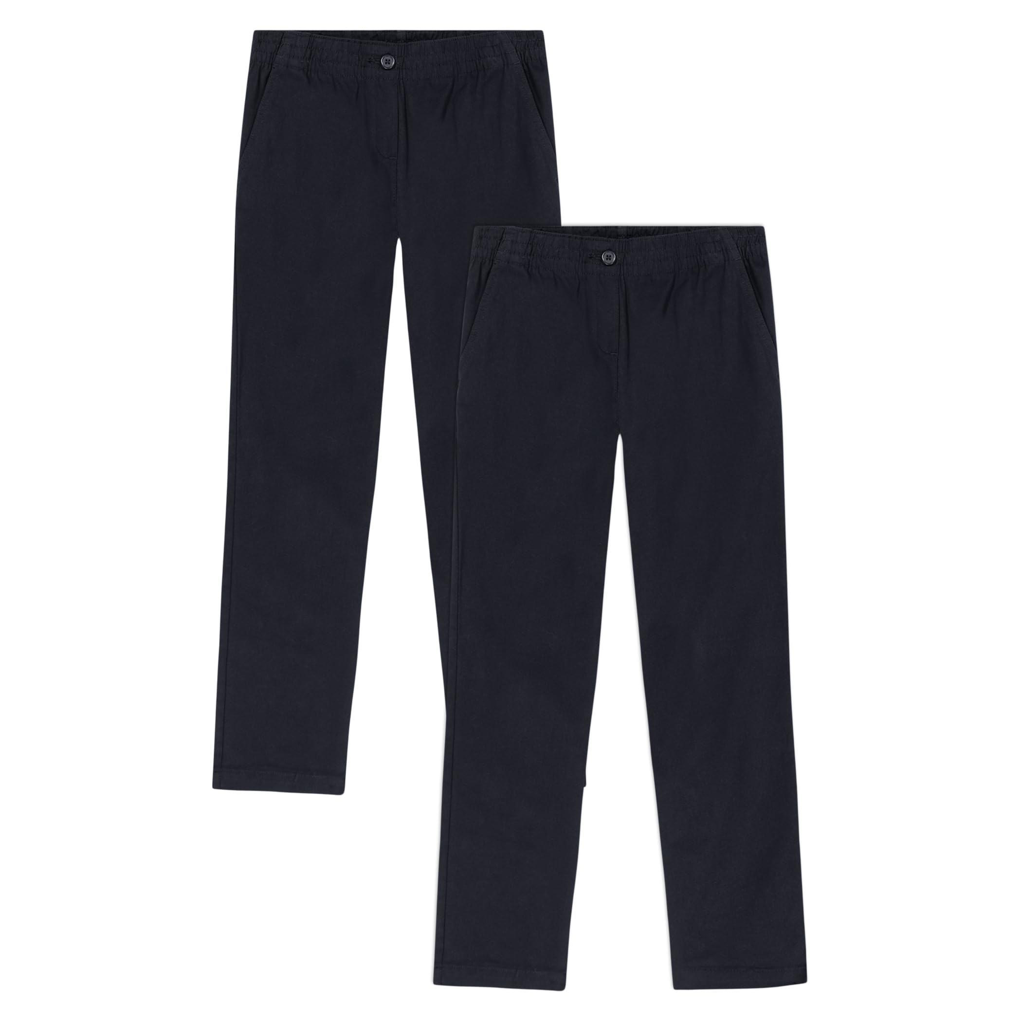 Approved School Wear ASW Girls' School Uniform Pull on Stretch Twill Pant, Straight Leg, Multipack
