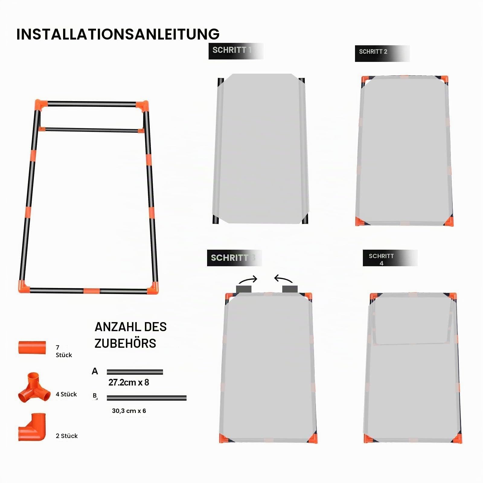 Tragbares Cornhole Game, Maislochwurf-Set mit PVC-Rahmen, 8 Sitzsäcke und Tragetasche für Hinterhof, Rasen, Strandspiele, Camping, Maisloch, Outdoor-Spiele