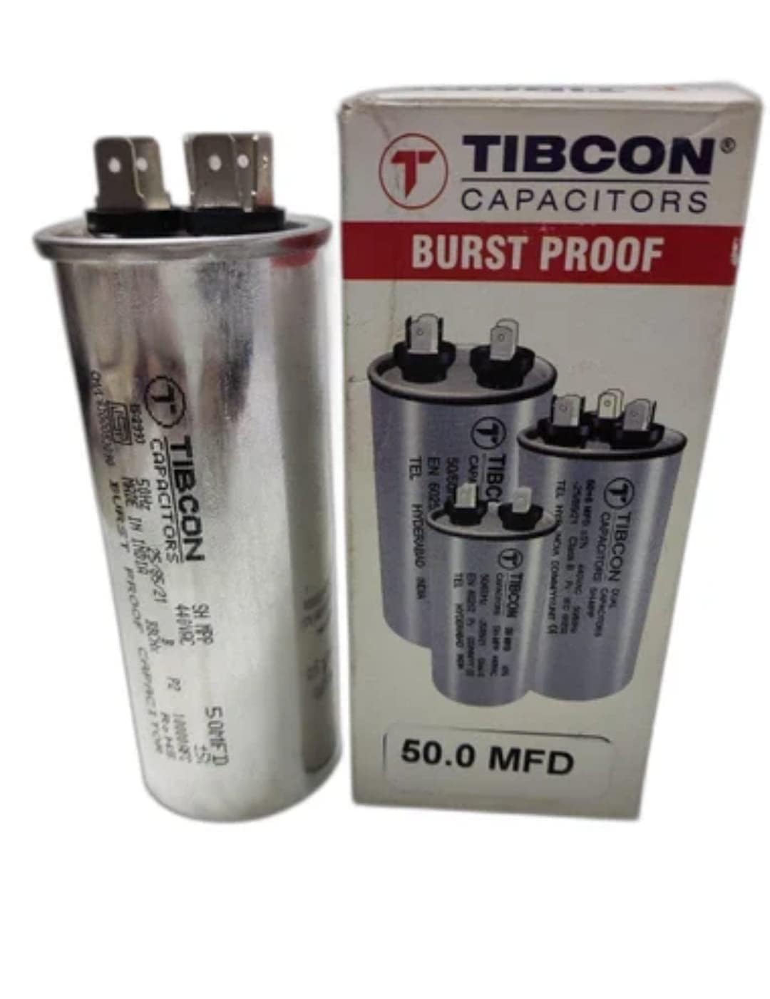 Spinxx Tibcon Capacitor 50 MFD 440V for 1.5 Ton Air Conditioner (Split & Window Air Conditioners) 1 Year Replacement Warranty