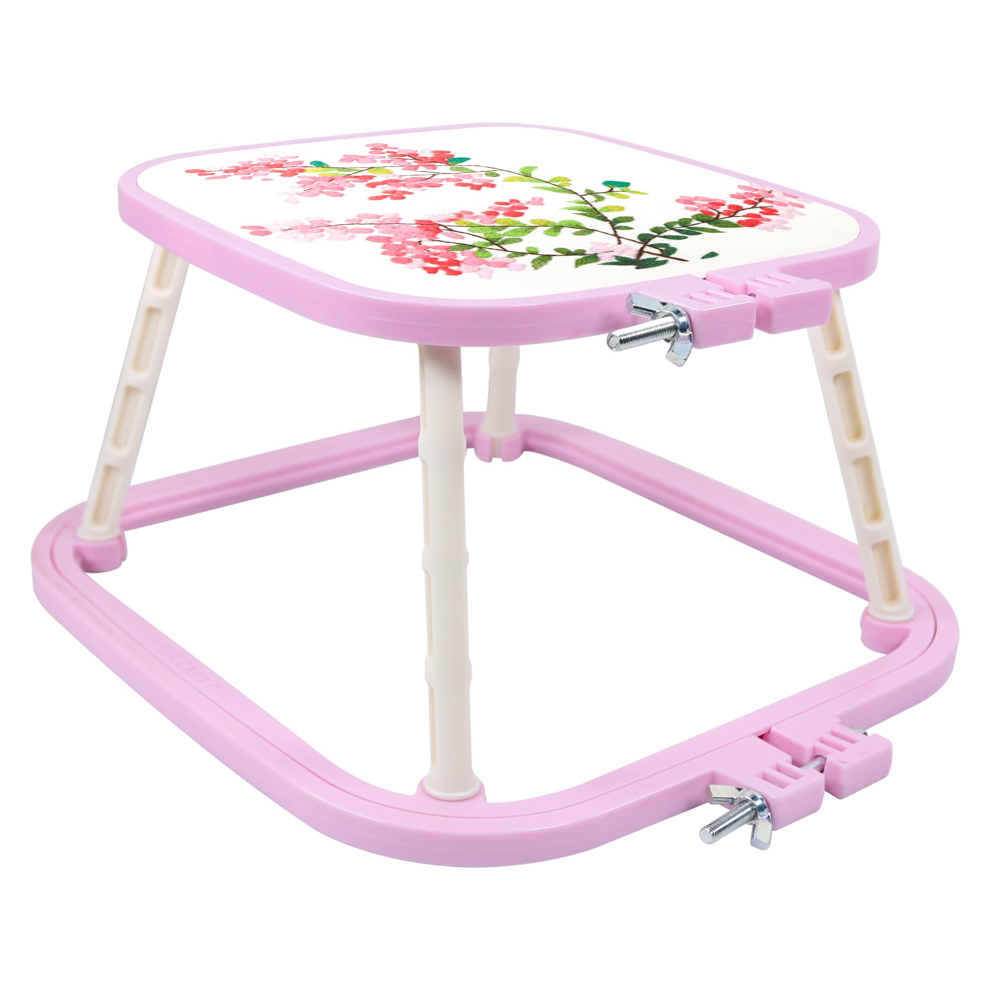 guofa Embroidery Hoop Frames for Needlework, Stable Trapezium 2 Layer Cross Stitch Frame, Multifunctional Embroidery Frame Stand for Sewing Craft Projects