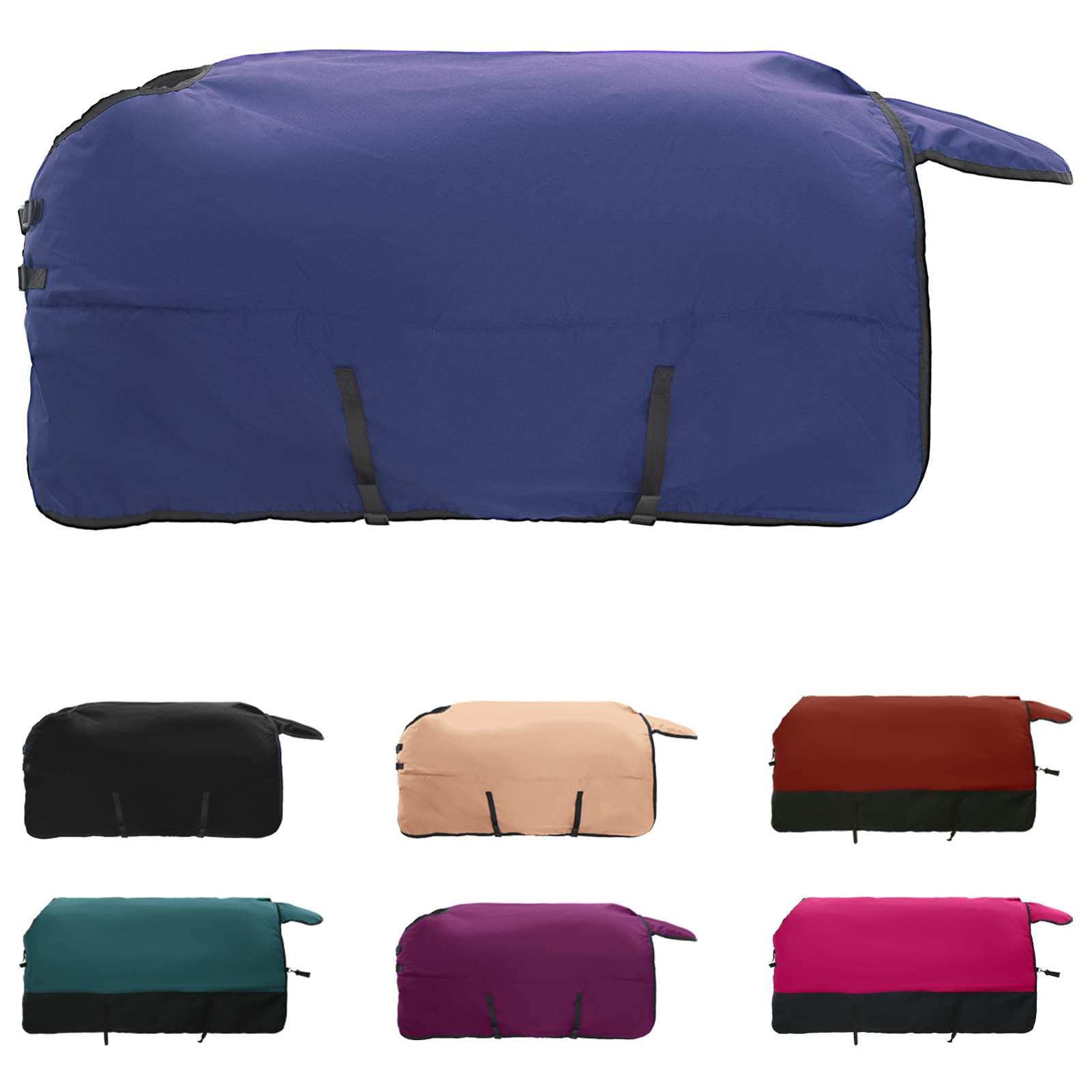 Gecheer Coperta per Cavalli Impermeabile, Coperta Equitazione in Poliestere 125 cm Antivento e Traspirante con Chiusure Regolabili per Protezione da Pioggia e Neve