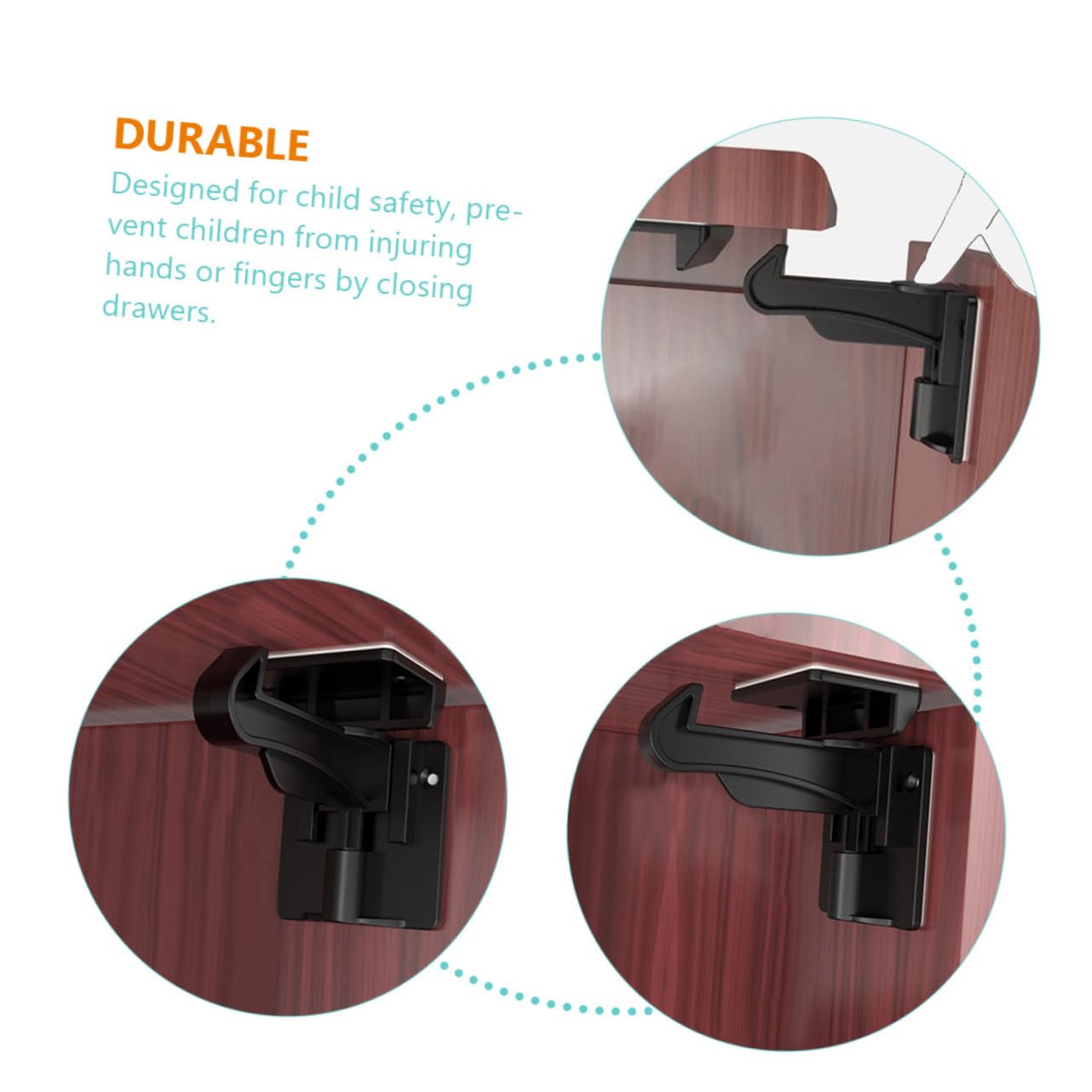 Cerradura de Seguridad para Cajones, 10 Piezas, Abs Negro