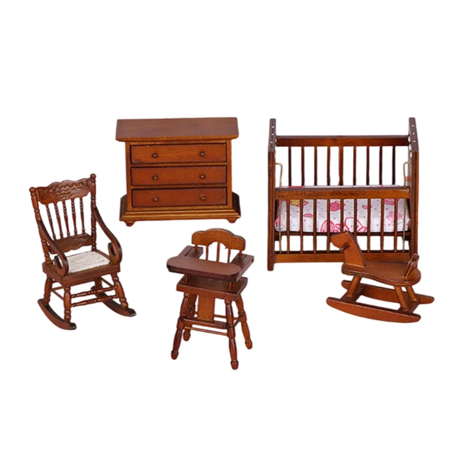 5 Juegos de Muebles para Casa de Muñecas a Escala 1:12, Juguetes de Imitación para Niños Y Niñas de 3 años en Adelante.