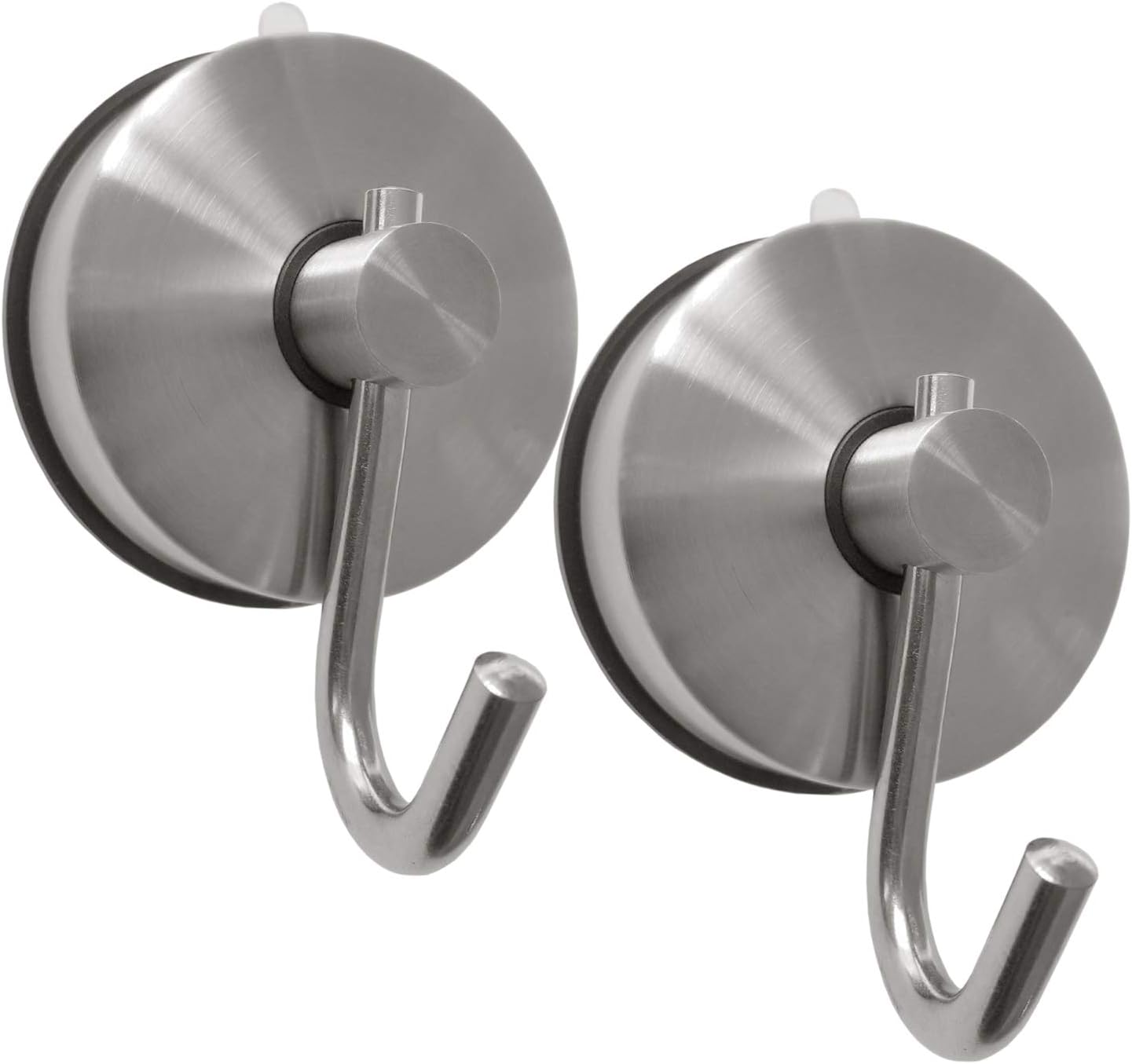 Heavy Duty Vacuum Suction Cup Hooks for Smooth Bathroom Shower Wall/Glass Door/Mirror,Waterproof Stainless Steel Hook for Hanging Shower Towel, Wreath,Loofah,Coat,Kitchen Pots Pans,2 Pcs