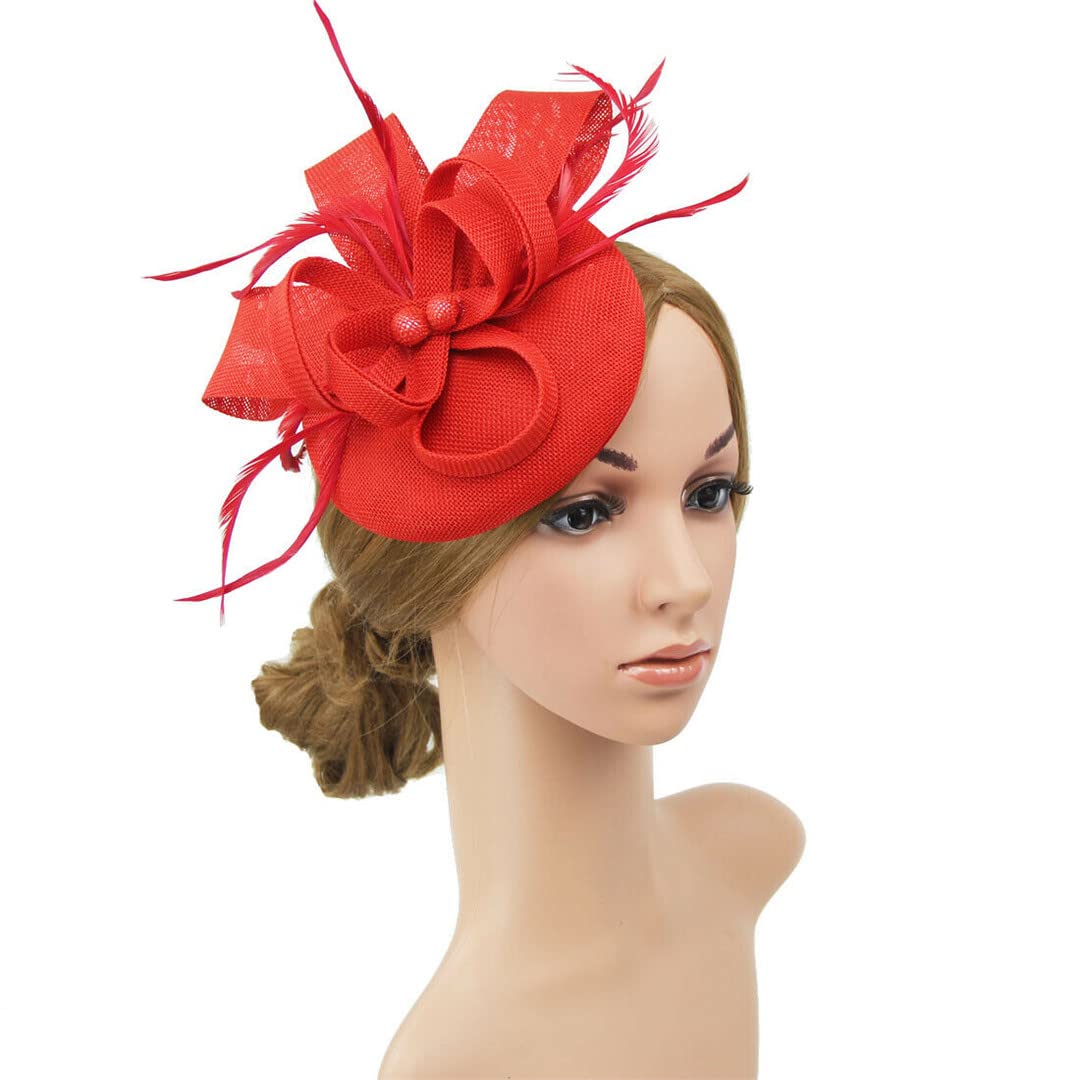 LYGBAOFUL Damskie damskie wieczorowe wesele Mesh HeadbFlower Hat Fascinator Caps