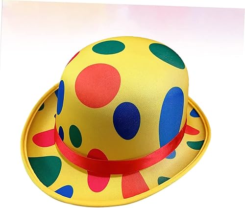 Miniatura 2 de NOLITOY Disfraz de payaso para fiesta de carnaval, cosplay, circo, ropa vintage, sombreros de fieltro, sombrero de payaso, gorra amarilla, trajes
