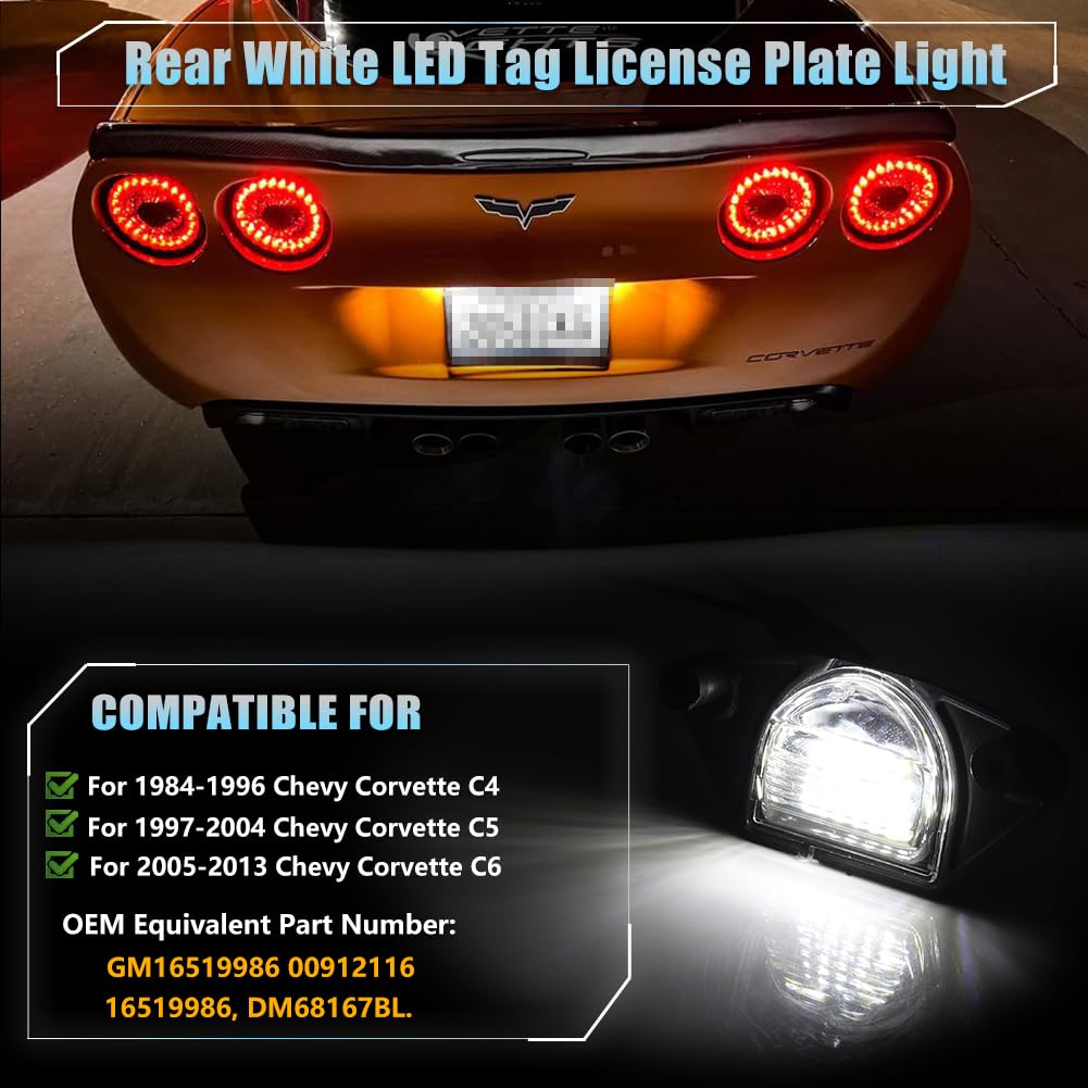 Plug-N-Play Super Bright LED License Plate Lights – Fits 1997-2013 C5 & C6 Corvette