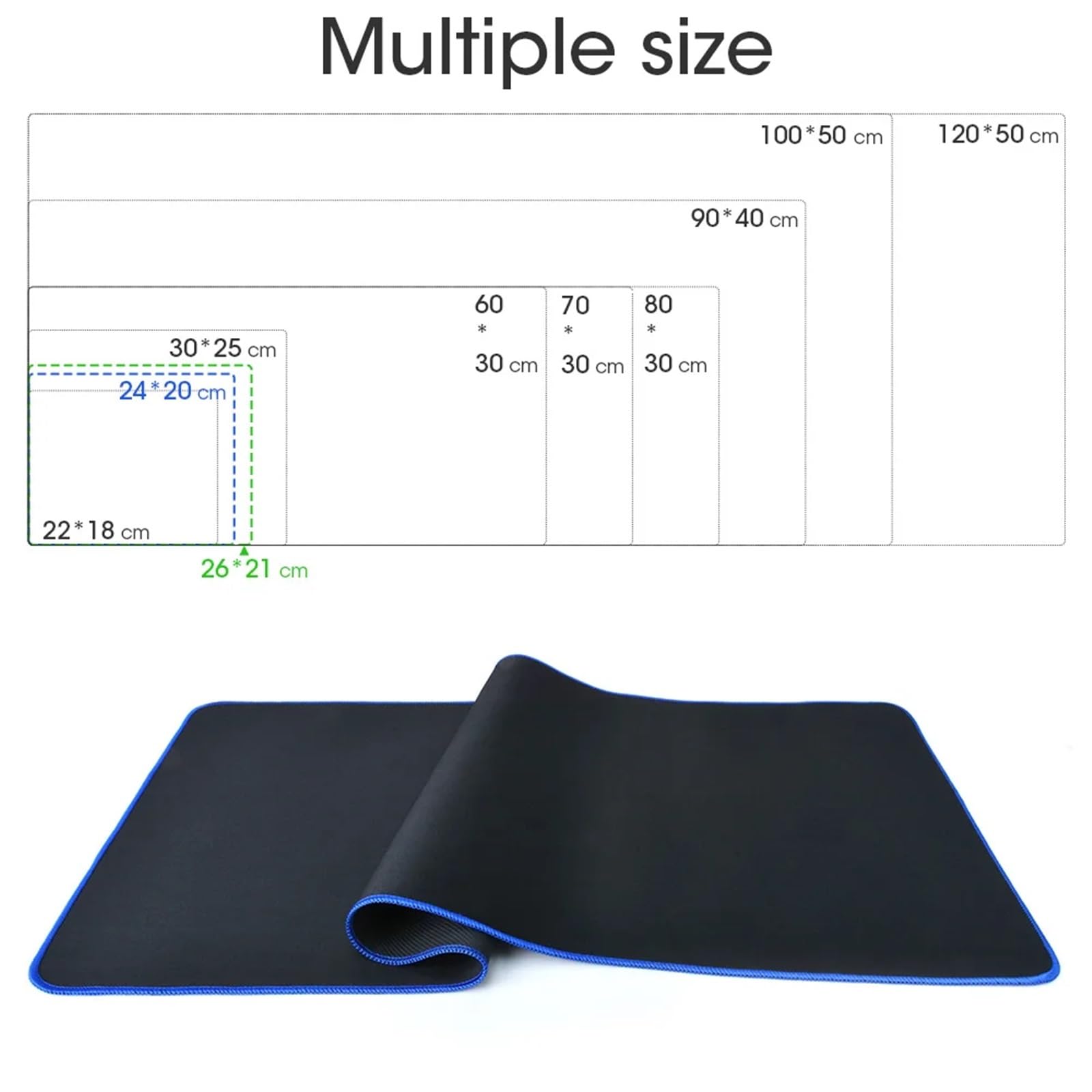 Schreibtischunterlagen Rutschfeste Schreibtischunterlage Aus Naturkautschuk, Mauspad Mit Feststellkante, Spielmatte For Computertastatur, Gaming-Mauspad(Black-Black,120 x 50 cm)