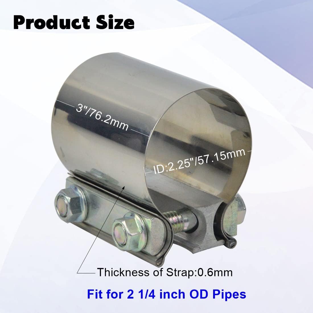 Emotor 2.25 Inch Butt Joint Exhaust Band Clamp Bundle with 2.25 inch U-bolt Clamp