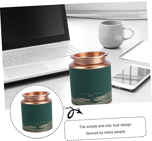 Miniatura 7 de Tarro de té de hojalata para té, tarro de té de hojalata redondo sellado para almacenamiento de té, caja de embalaje de té elegante, recipiente para