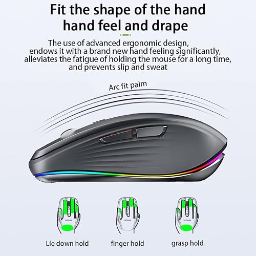 Wireless Mouse, 2.4Ghz 7 Keys Mini Computer Mice Bluetooth Dual Mode Wireless Mouse For Laptop Wireless Mice Optical Mini Mouse 2400 Dpi For Pc Computer With Receiver For School Kids Office Home #TOP1