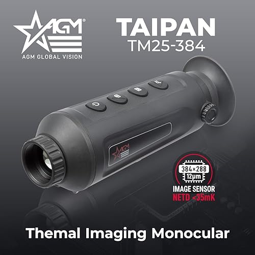Vista 18 de AGM Global Vision Taipan Thermal Imaging Monocular for Hunting 12μm Sensor, Hot Spot Tracking, 8× Digital Zoom, Video Recording, WiFi, IP67