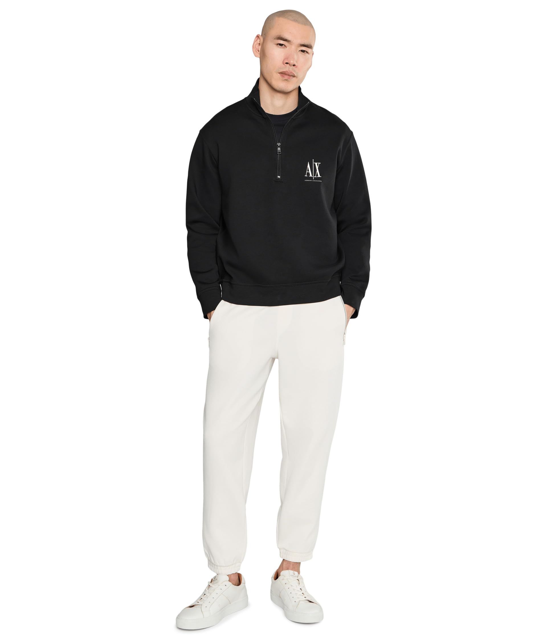 Armani Exchange Icon Project, Embroidered Logo, Front Zip Maglia di Tuta Uomo