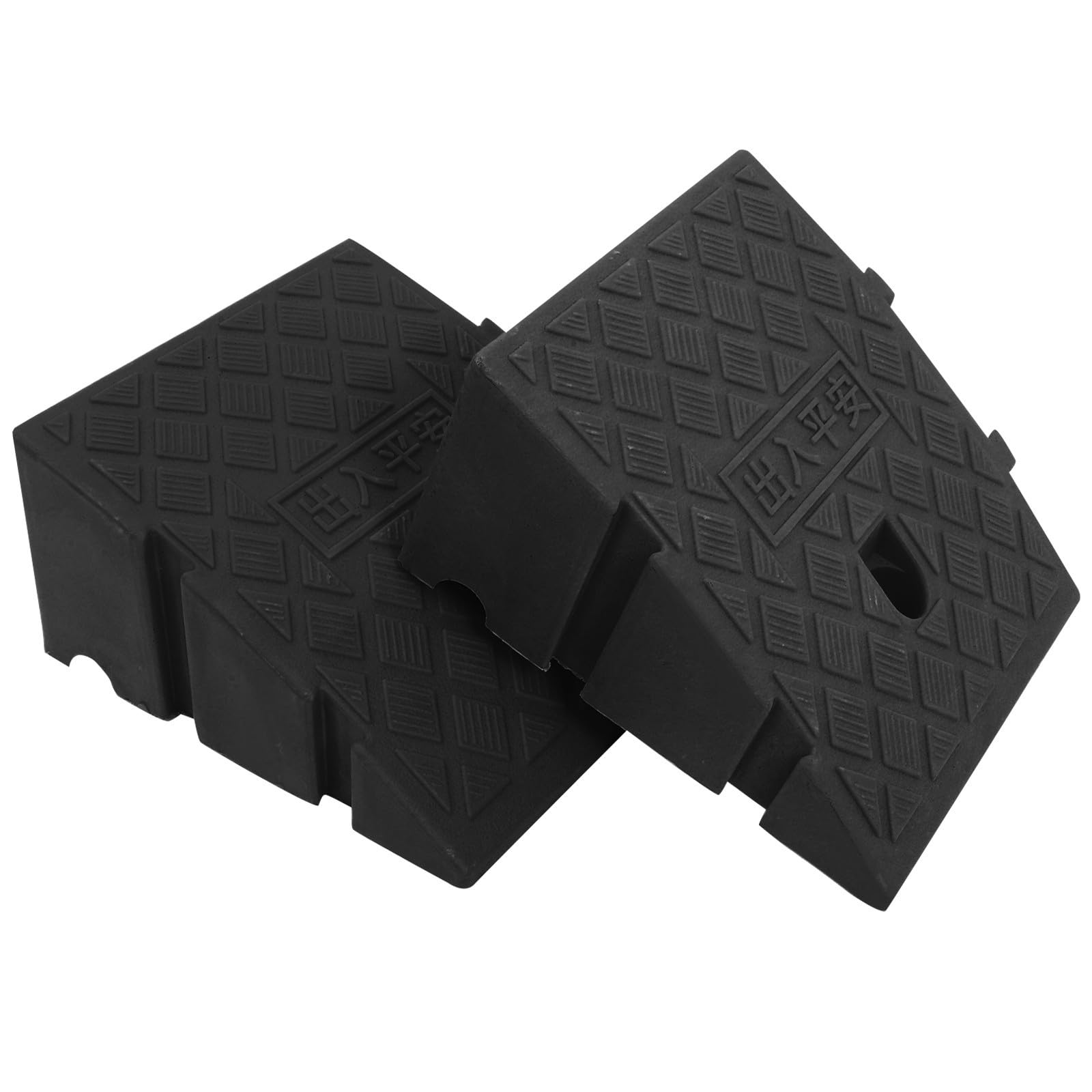 iplusmile Rampa de Acceso para Vehículos y Motocicletas 2 Piezas en PP Negro, Antideslizante y Resistente para Sortear Escaleras y Diferentes Terrenos