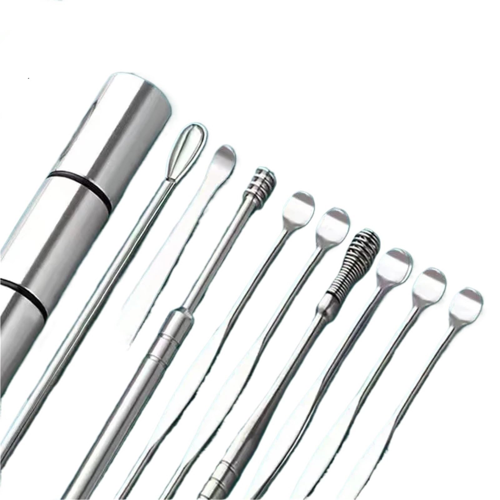 Earwax Removal Kit Ear Wax Pickers Set Stainless Steel Remover Piercing Kit Earwax Spoon Care Clean Tool 10pcs