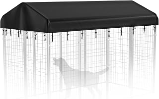 PawGiant 8x4 ft Outdoor Dog Kennel Cover: 420D Waterproof UV-Resistant Replacement for Large Enclosures