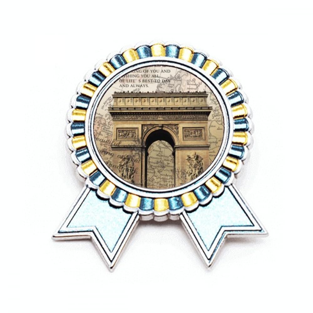 Broche Arche de Triomphe médaille winner award cadeau Paris en métal - 4