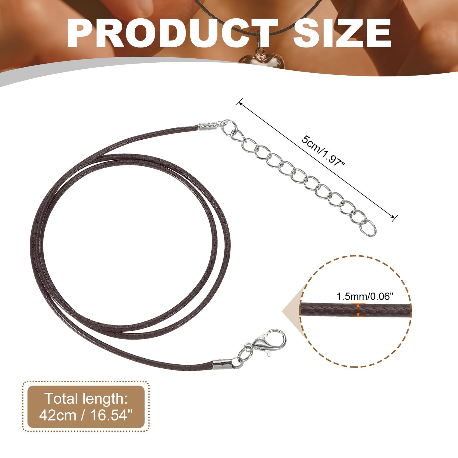PATIKIL 16"x0.06" Necklace Cord - Image 2