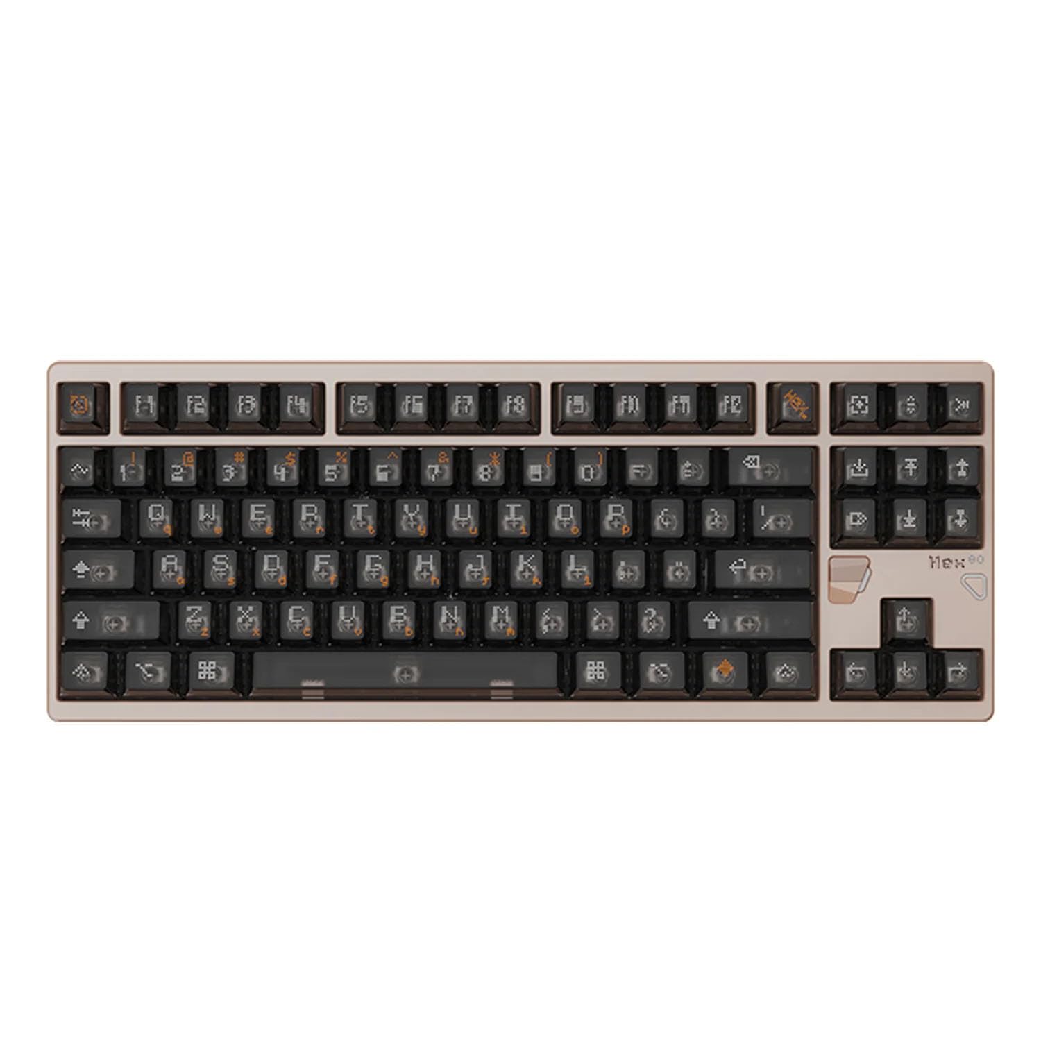ATK x QK Hex80 HE Magnetic Gaming Keyboard, 80% TKL, CNC Aluminum, Hall-Effect Ti Switches, 8 kHz Polling, Rapid Trigger, RGB Backlight (Sand Gold)